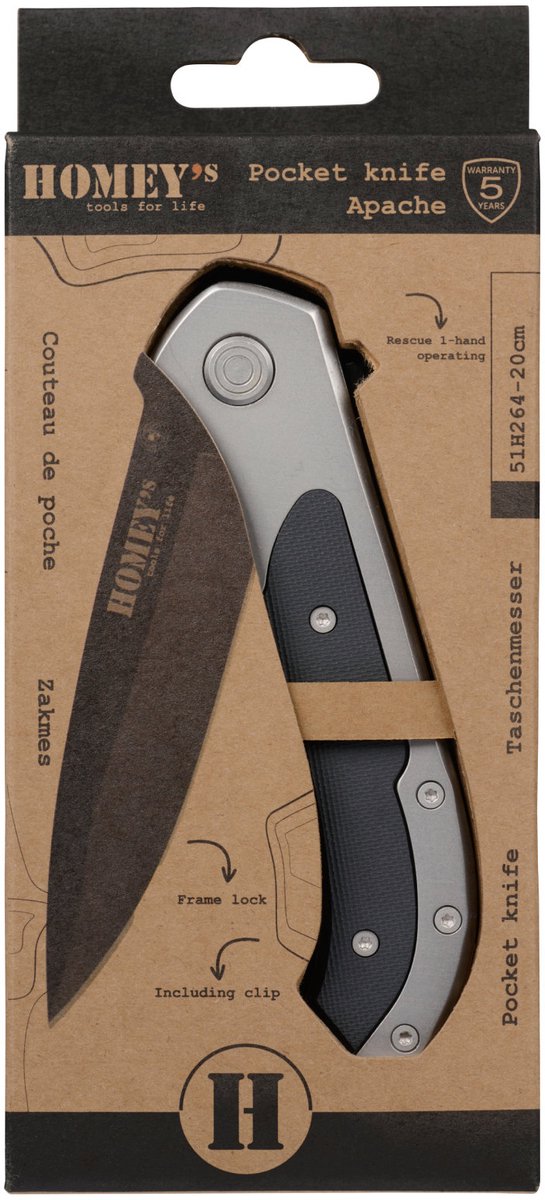 Bouwkern homeij zakmes apache 20 cm g10
