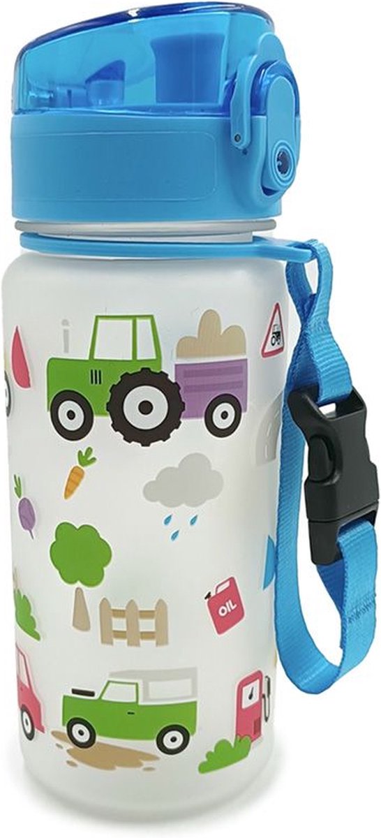 Puckator little tractors pop top 350ml breukbestendige kinder drinkfles schoolbeker drinkbeker kind tractor