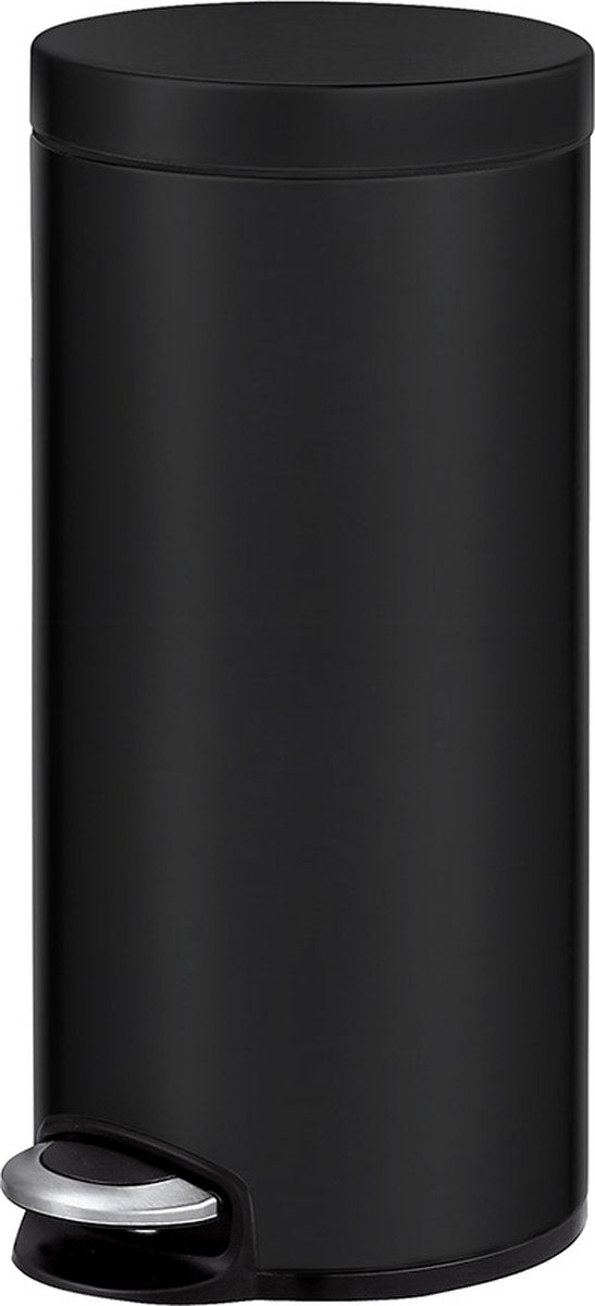 Eko - serene pedaalemmer 30 liter - steel plastic - mat zwart - prullenbak