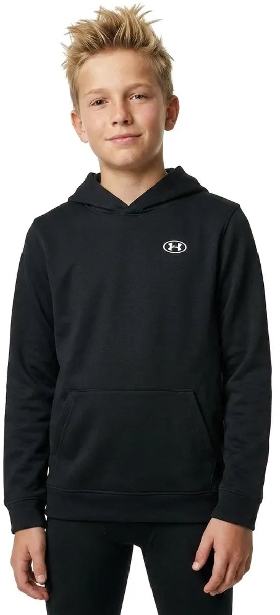 Under armour rival fleece hoodie zwart 14-16 years jongen