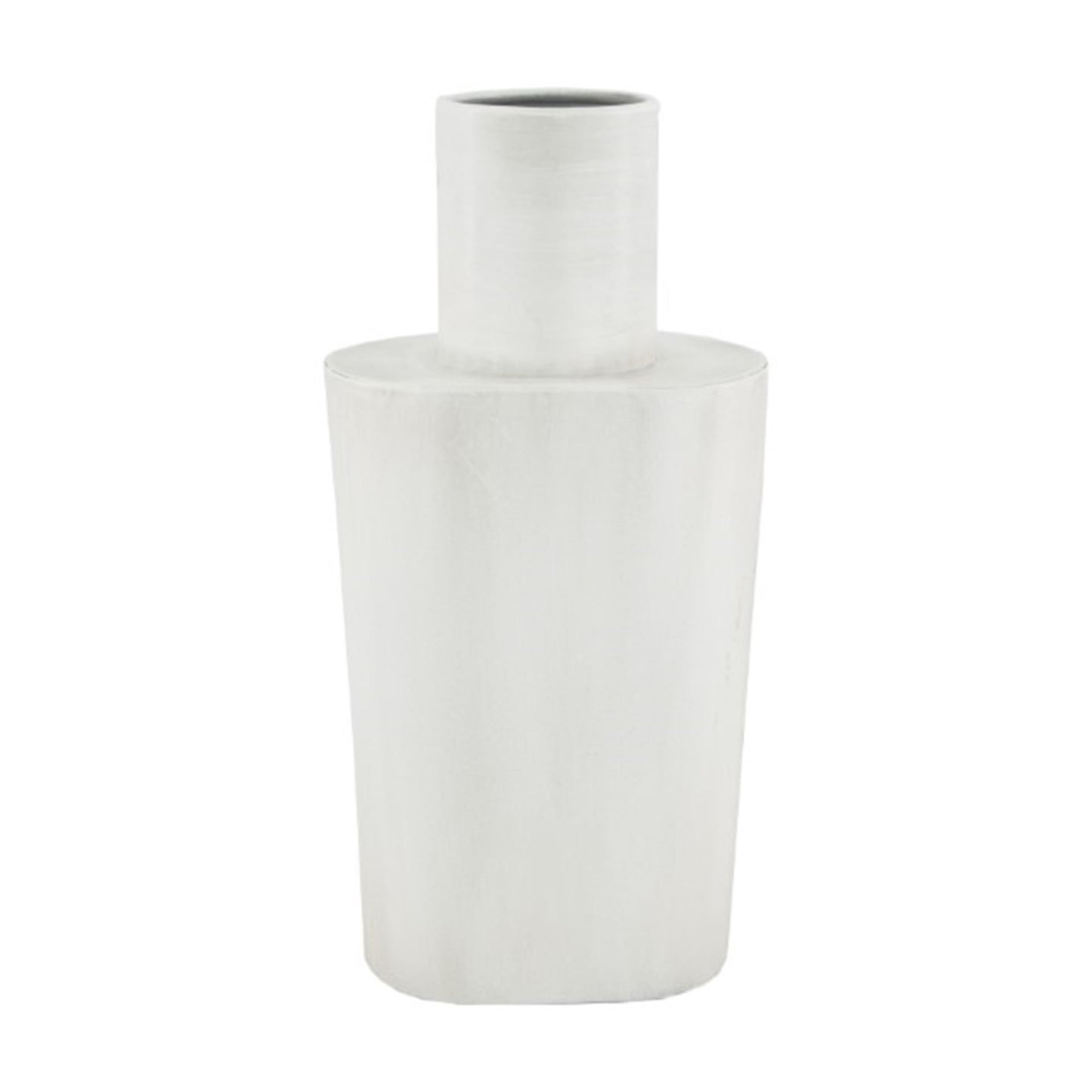 Naturel collections dijk natural collections vaas metaal 14x9x28,5cm wit grey-wash