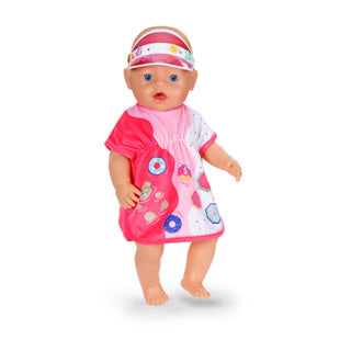 Baby born poppen strandoutfit multicolor met zonnebescherming.