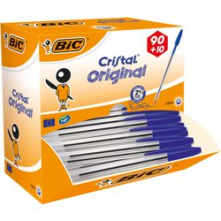 Bic balpen cristal medium 0,4 mm 100 stuks blauw