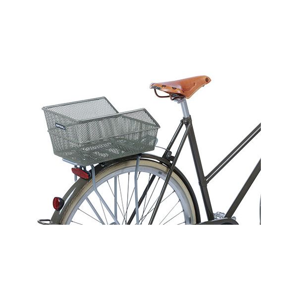 Basil Cento Flower S - fietsmand - achterop - olive green