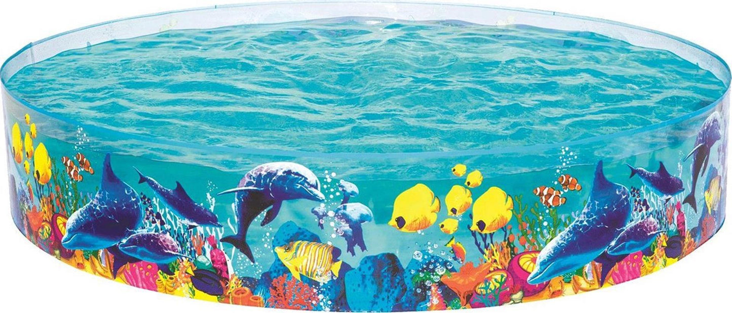 Bestway zwembad 2,44m x 46cm fill 'n fun odyssey snapset transparant met zeeprint. ca. 2000 liter