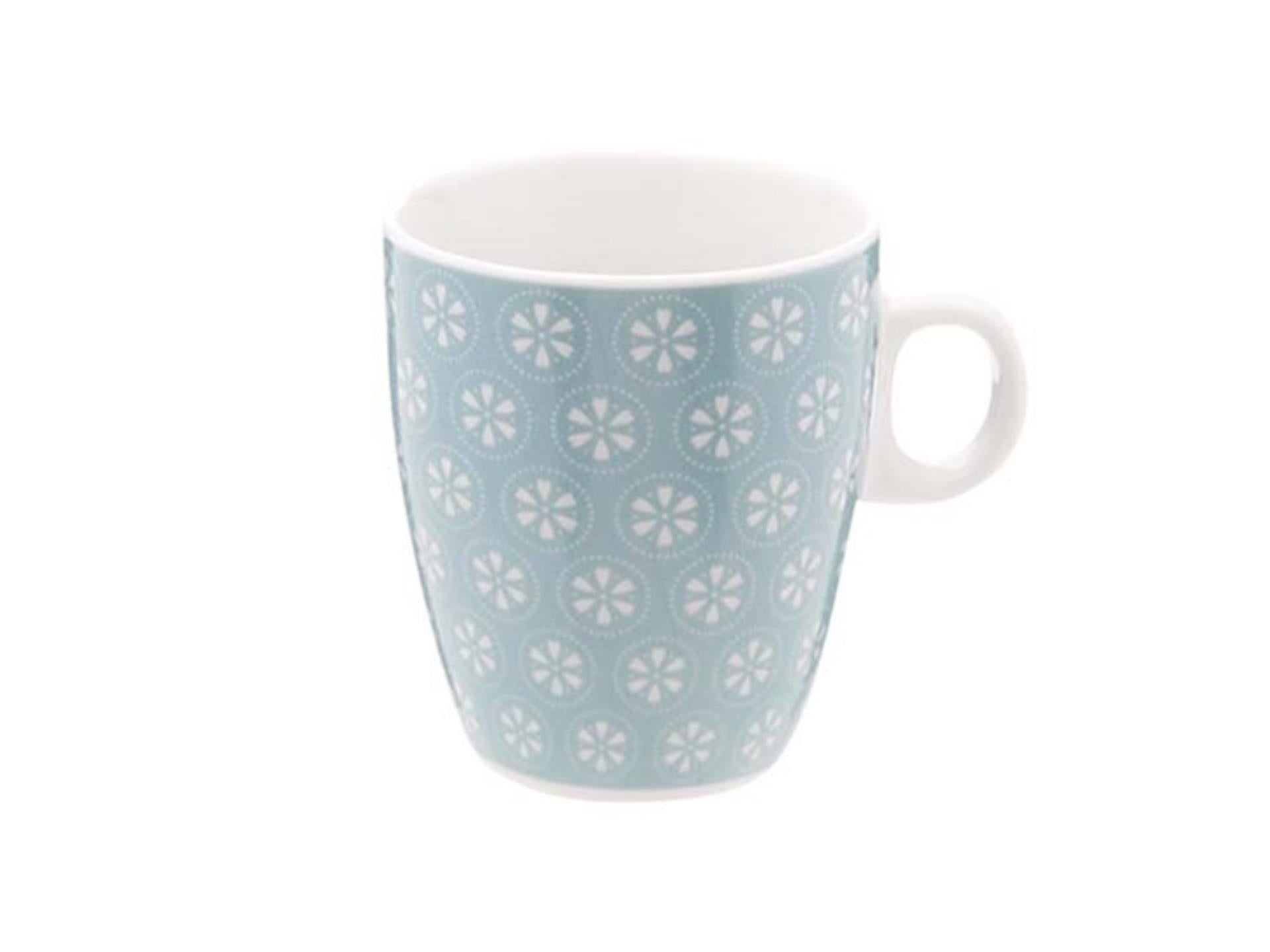 Cosy trendy beker blauw met bloemen 19cl