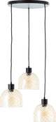Brilliant casto - hanglamp - 3-lichts - e27 max 3x25w - glas - amber - zwart