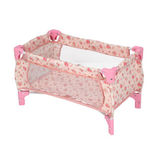 My beautiful dolls room poppenbed opvouwbaar roze bloem