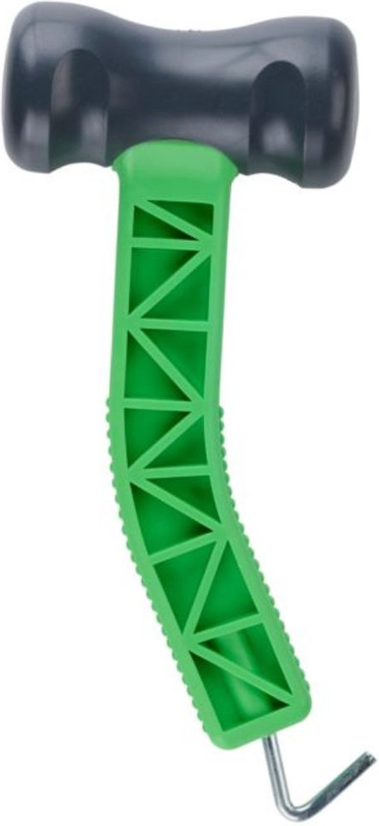 Camp active kampeer hamer - haringtrekker voor haringen - tenthamer en haringhamer - campinghamer voor kampeer accessoires en tent accessoires - groen zwart