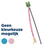 Hengel softy met veer en bel blauw roze