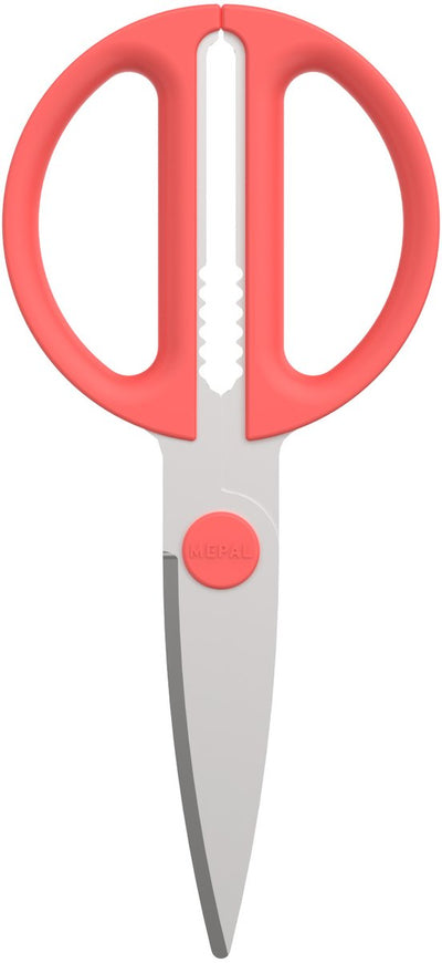 Mepal schaar chef it - keukenschaar - extra functie voor het kraken van noten of openen van een dop - ergonomisch handvat - keukengerei - coral