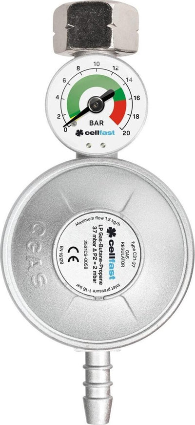 Cellfast gasregelaar met manometer lpg propaan butaan