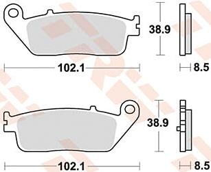 Trw remblokken mcb 845 brake pad mcb 845 srm sintered metal