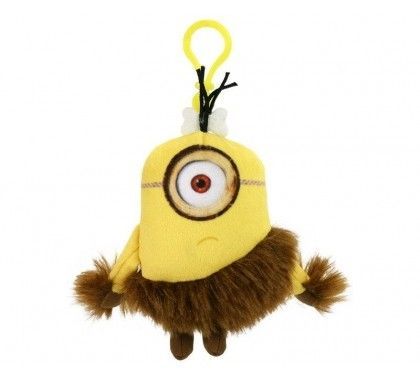 minions sleutelhanger 1 oog pluche 15 cm