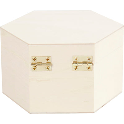 Creativ company cc houten doos hexagon 12x7 cm