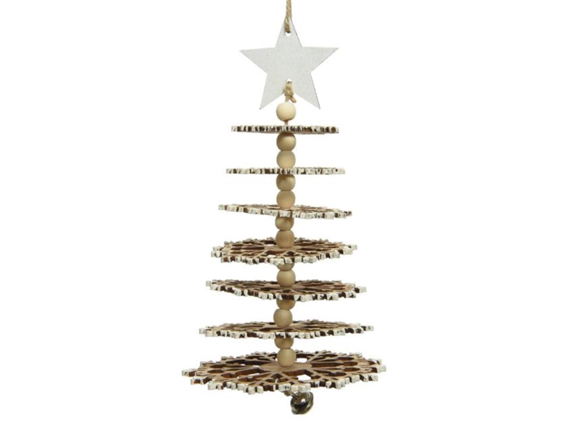 Decoris kersthanger 3d boom hout 21cm