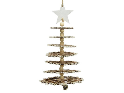 Decoris kersthanger 3d boom hout 21cm