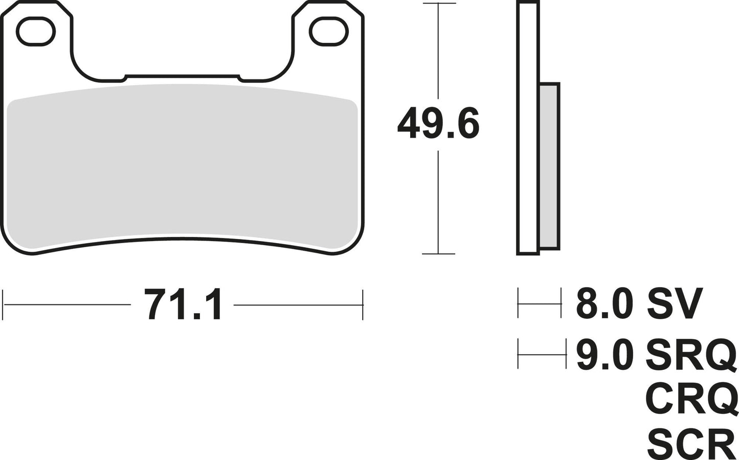 Trw remblokken mcb 752 brake pad mcb 752 trq sint. metal racing