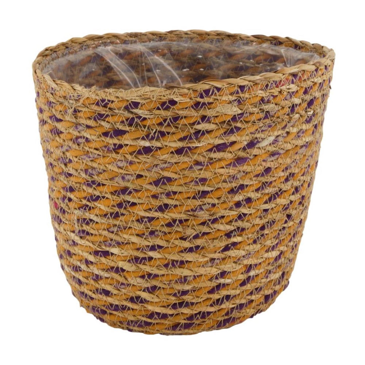 Naturel collections dijk natural collections mand zeegras met plastic binnenzijde ø18x16cm multi