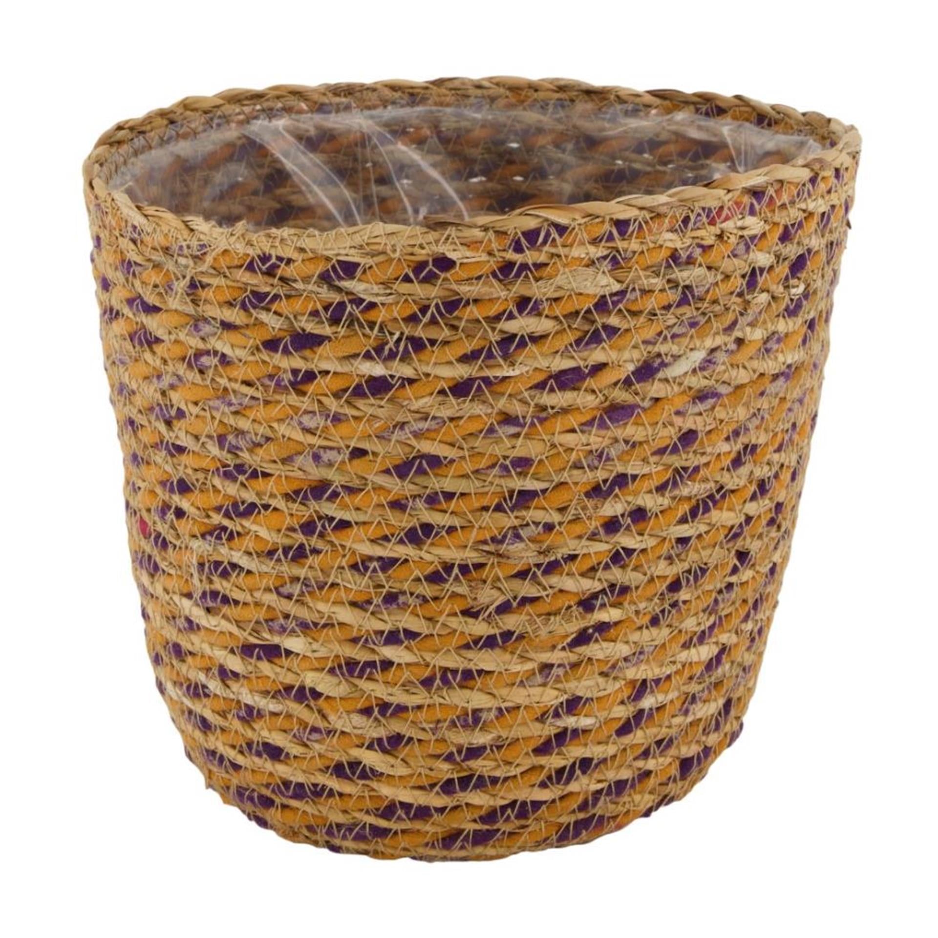 Naturel collections dijk natural collections mand zeegras met plastic binnenzijde ø18x16cm multi