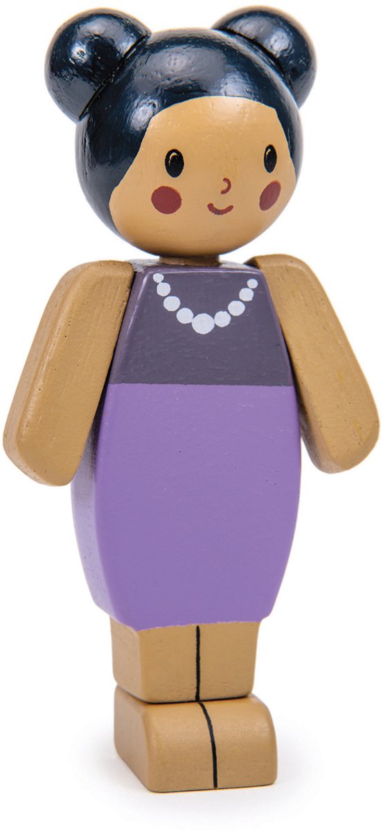 Tender leaf popjes familie - amandel moeder - 5x3x10,30cm - hout - 3 jaar