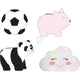 Spaarpot voetbal wolk panda varken dolomiet circa 15cm