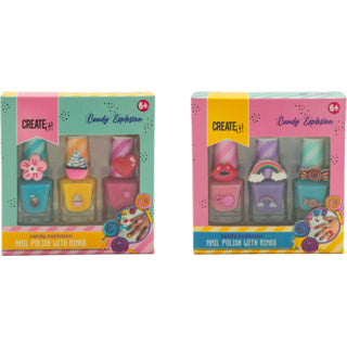 Create it! candy nagellak incl 3 ringen | 6 stuks