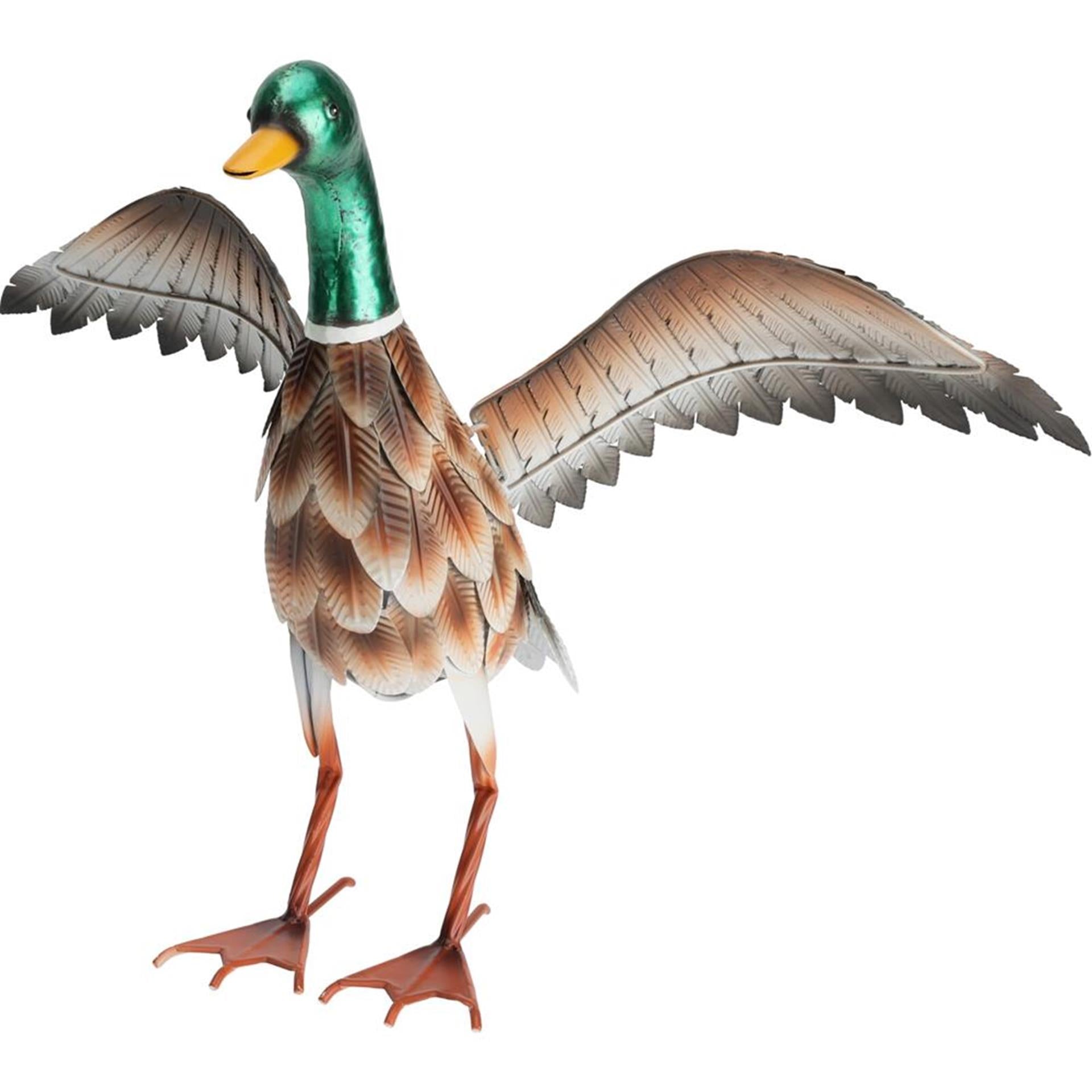 Pro garden eend metaal met open vleugels 41x35x40cm