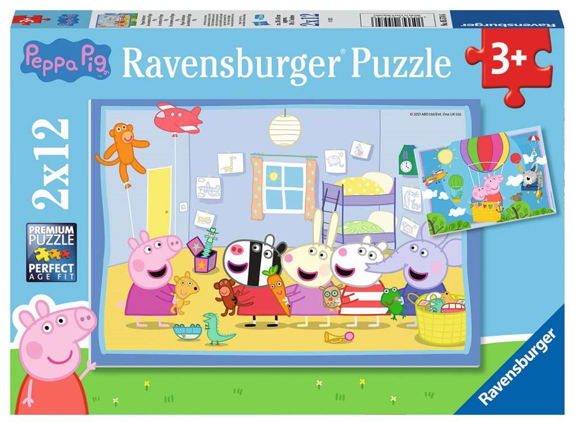 Ravensburger puzzel peppa pig - twee puzzels - 12 stukjes - kinderpuzzel