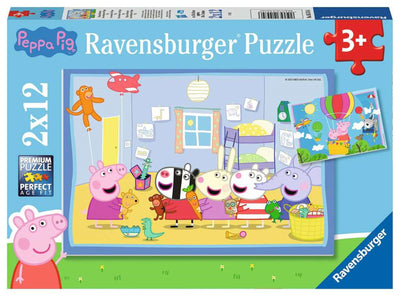 Ravensburger puzzel peppa pig - twee puzzels - 12 stukjes - kinderpuzzel