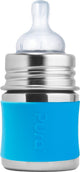 Pura speenfles 150 ml - plasticvrij - drinkfles - voorkomt maagkrampen - vaatwasserbestendig - inclusief siliconen speen, reisdop en sleeve - top is verwisselbaar - veelzijdig - aqua
