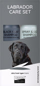 Greenfields vacht verzorgingsset voor labrador - black coat shampoo en spray go droogshampoo 250ml