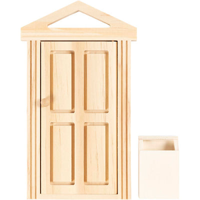 Creativ company https: www.cchobby.nl deur-met-kroonlijst-en-brievenbus-h-5-5-18-cm-b-3-5-10-5-cm-1-doos
