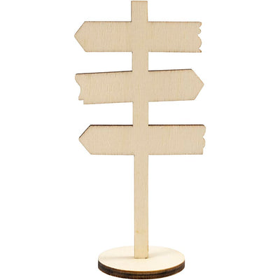 Creativ company houten bord pijlen op voet, 12cm