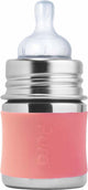 Pura speenfles 150 ml - plasticvrij - drinkfles - voorkomt maagkrampen - vaatwasserbestendig - inclusief siliconen speen, reisdop en sleeve - top is verwisselbaar - veelzijdig - rose