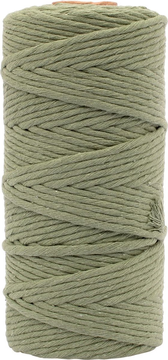 Vaessen creative macrame touw - olijfgroen - 3mmx100m