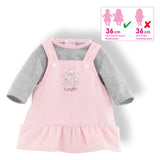 Corolle poppenjurk met shirt - babypop kleding 36cm roze grijs. - afbeelding 4