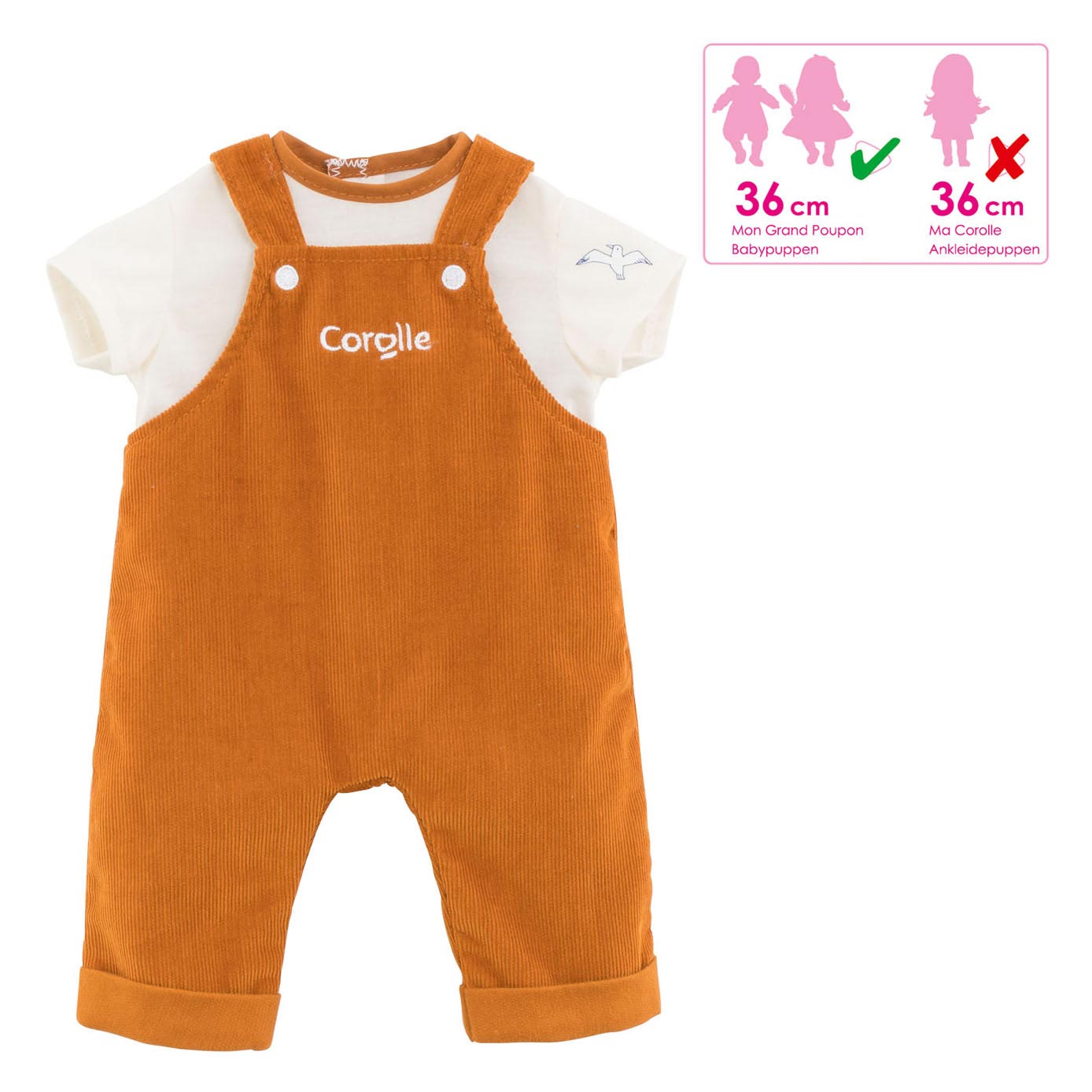 Corolle poppenkleding - babypop overall 2in1 36cm - accessoire.