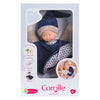 Corolle knuffeldoek - marineblauw babydoekje 17cm - zacht speelgoed.