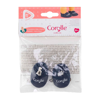 Corolle babypop slippers marineblauw - poppenkleding 30cm.