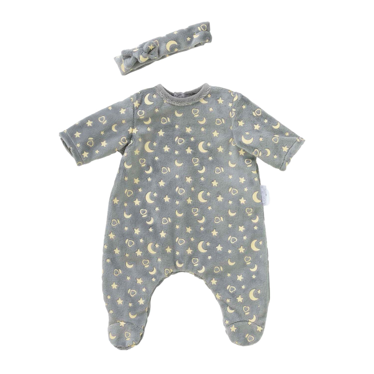 Corolle poppen pyjama glitter in het donker en haarband, 36cm