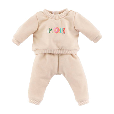 Corolle babypop trainingspak beige 36cm poppenkleding outfit.