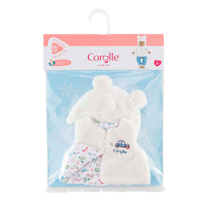 Corolle winterset babypop 36cm - poppenkleding wit polyester.