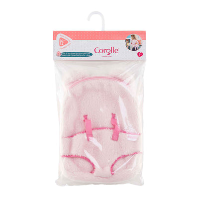 Corolle poppen draagrugzak roze pluche 30cm babypop accessoire.