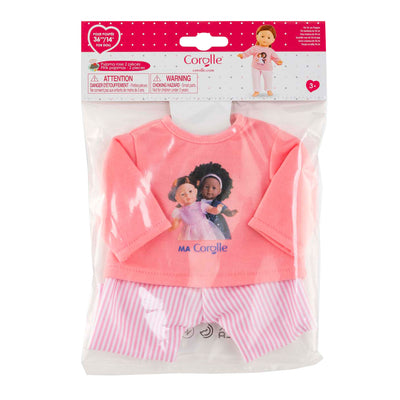 Corolle poppen pyjama roze 36cm - poppenkleding set.