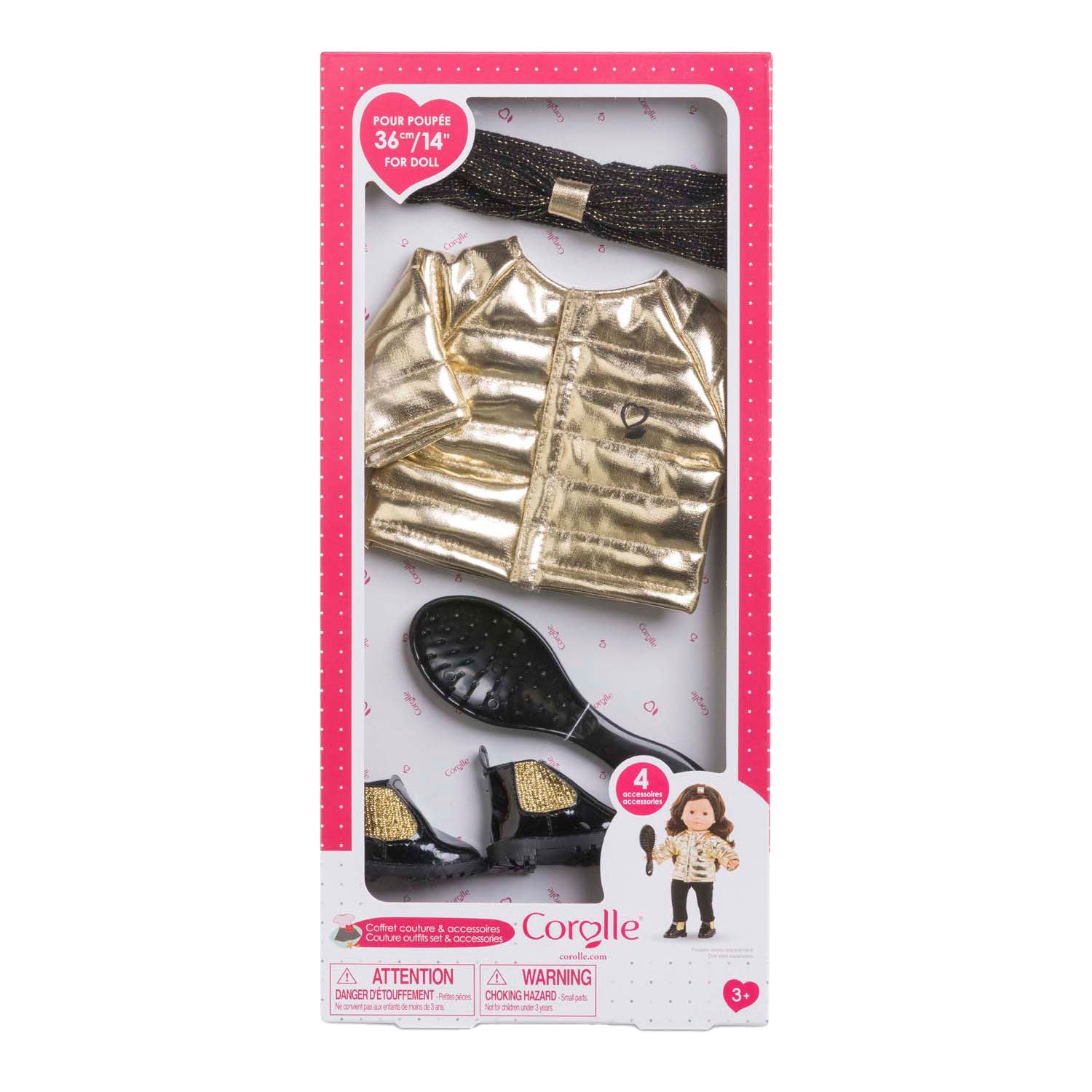Corolle couture outfit set met accessoires voor poppen, 36cm