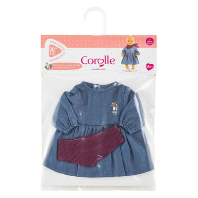 Corolle jeans jurk met sjaal kleine ontdekker - 30cm