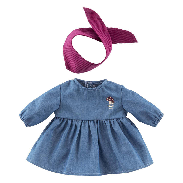 Corolle jeans jurk met sjaal kleine ontdekker - 30cm