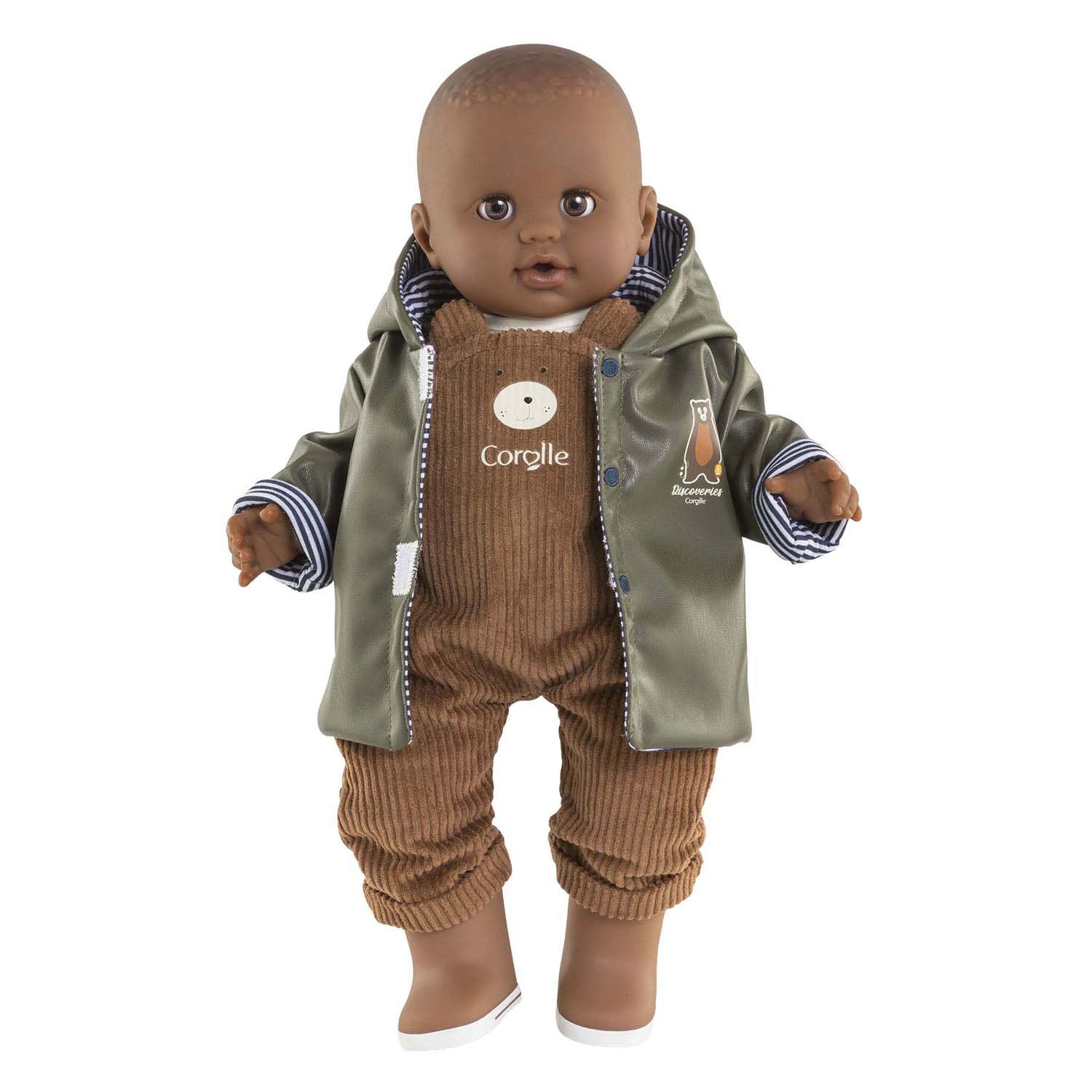Corolle poppen regenjas - poppenaccessoire 36cm teddybeerprint.