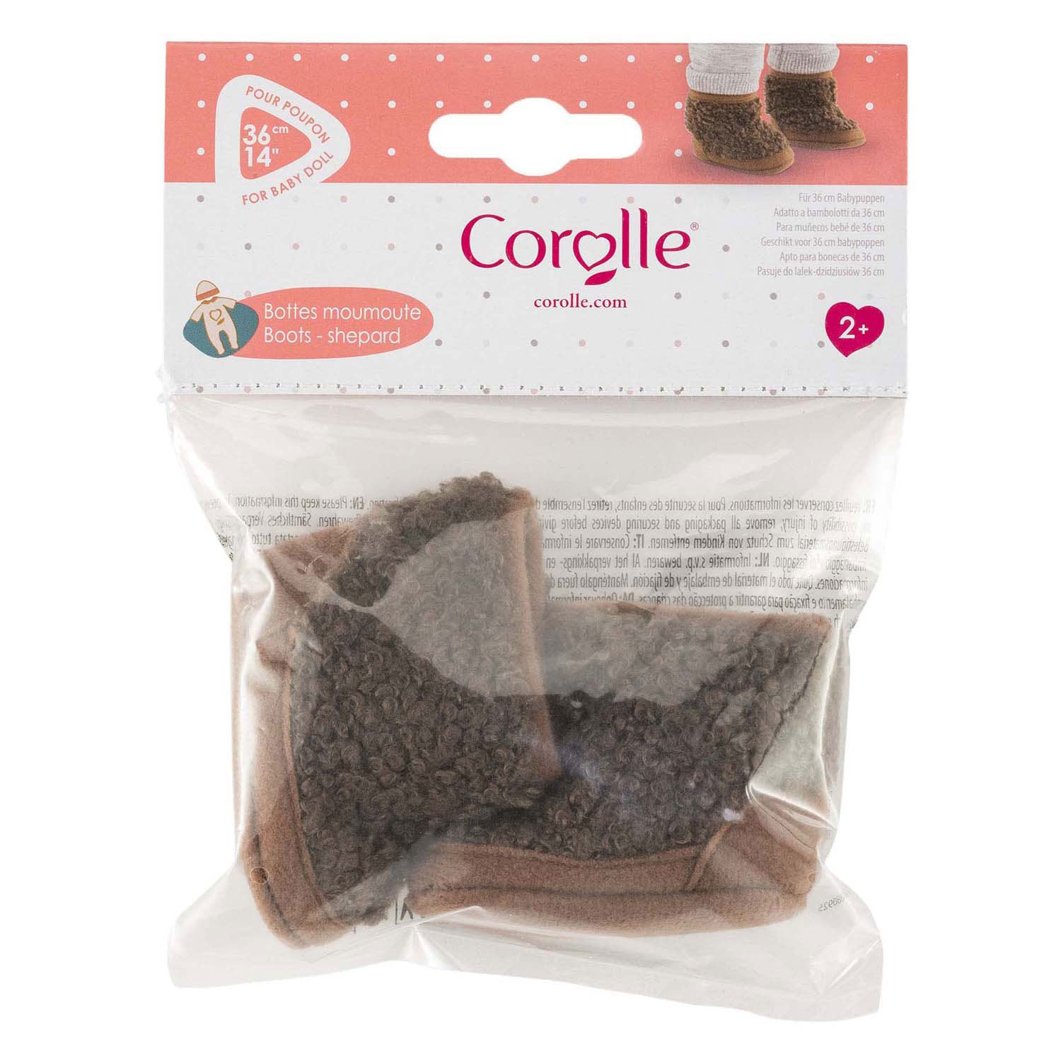 Corolle poppenlaarsjes schapenvacht-look bruin 36cm poppen accessoire.